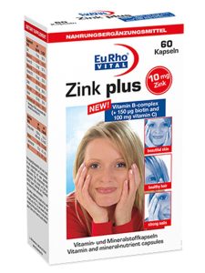 کپسول زینک پلاس یوروویتال 10 میلی گرم 60 عددی