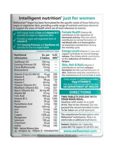 قرص ول وومن وگان ویتابیوتیکس مخصوص گیاه خواران 60 عددی - Image 2