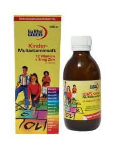 شربت کیندر مولتی ویتامین یوروویتال حجم 200 میلی لیتر