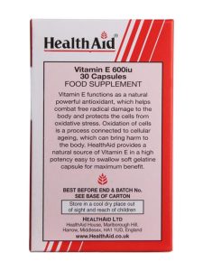 کپسول ویتامین ای 600 واحد هلث اید 30 عددی - Image 4