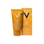 فلوئید ضد آفتاب رنگی درای تاچ SPF50 ویشی سری Ideal Soleil مناسب پوست چرب و مختلط حجم 50 میلی لیتر