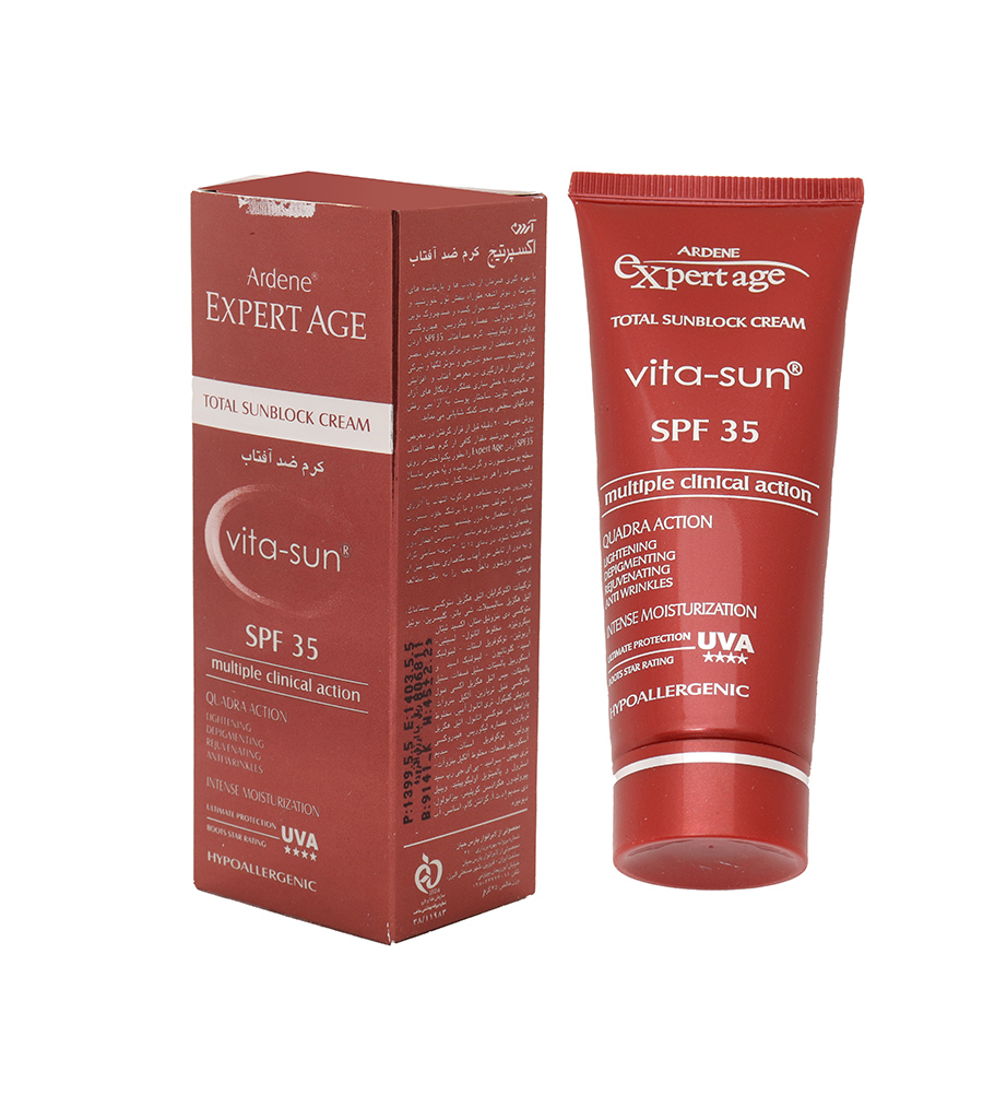 1-702.jpg کرم ضد آفتاب بی رنگ آردن SPF35 مدل اکسپرت ایج حجم 45 میلی لیتر - Image 1