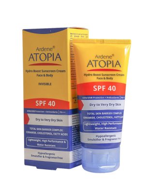 کرم ضد آفتاب بی رنگ آتوپیا آردن SPF40 مناسب پوست خشک 50 گرمی