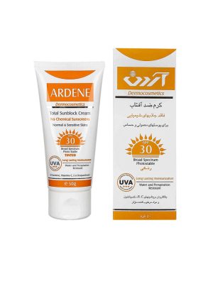 کرم ضد آفتاب رنگی SPF30 آردن فاقد جاذب های شیمیایی مناسب پوست های معمولی و حساس 50 گرمی