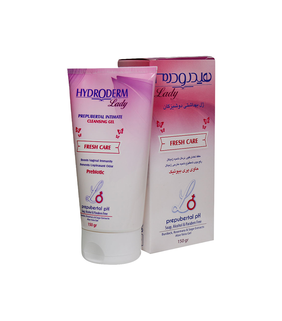 1-775.jpg ژل بهداشتی دوشیزگان هیدرودرم حاوی پری بیوتیک 150 گرمی - Image 1