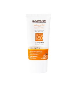 کرم ضد آفتاب کرم پودری بژ متوسط فاقد چربی SPF50 هیدرودرم 40 گرمی - Image 2