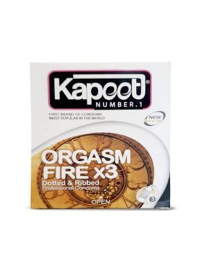 کاندوم خاردار و شیاردار کاپوت مدل Orgasm Fire X3 بسته 3 عددی