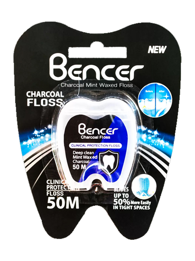 Charcoal-Floss.jpg نخ دندان زغالی بنسر 50 متر - Image 1