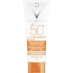 کرم ضد آفتاب و ضد لک رنگی سه منظوره ایده آل سولای SPF50 ویشی مناسب پوست چرب، مختلط و حساس حجم 50 میلی لیتر