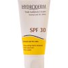 کرم ضد آفتاب بی رنگ هیدرودرم SPF30 مناسب پوست های معمولی و خشک 50 گرم