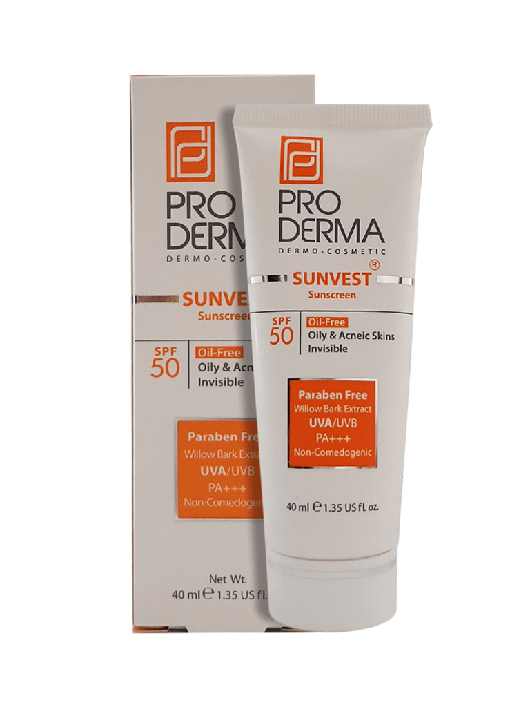 Untitled-2-837.jpg کرم ضد آفتاب فاقد چربی پرودرما SPF50 بی رنگ مناسب پوست های چرب و جوش دار با حجم 40 میلی لیتر - Image 1