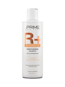 شامپو رطوبت رسان موی خشک و آسیب دیده +R پریم با حجم 250 میلی لیتر