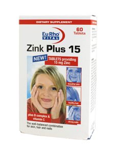 قرص زینک پلاس 15 میلی گرم یوروویتال 60 عددی