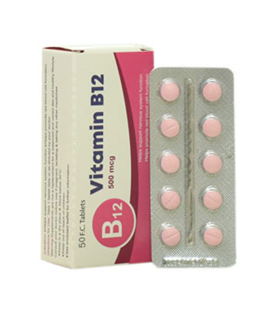 p-b12.jpg قرص ویتامین ب 12 دانا 500 میکروگرمی 50 عددی - Image 1