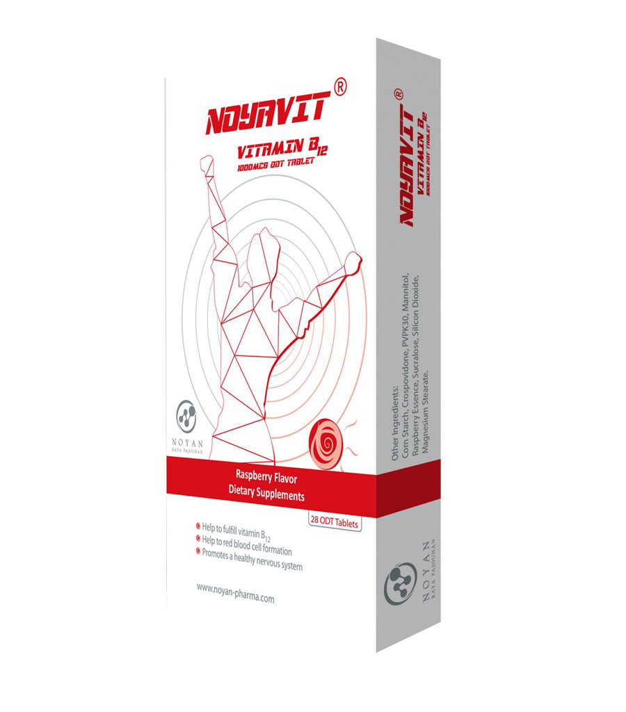 p-noya.jpg قرص مکیدنی ویتامین ب 12 نویاپلاس 1000 میکروگرم 28 عددی - Image 1