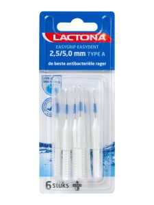 مسواک بین دندانی لاکتونا سفید دردار 2.5 در 5 میلی متر 6 عددی