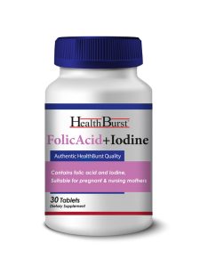 قرص فولیک اسید پلاس ید هلث برست 30 عددی