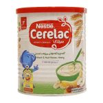 سرلاک گندم و تکه های میوه با عسل به همراه شیر نستله 400 گرمی