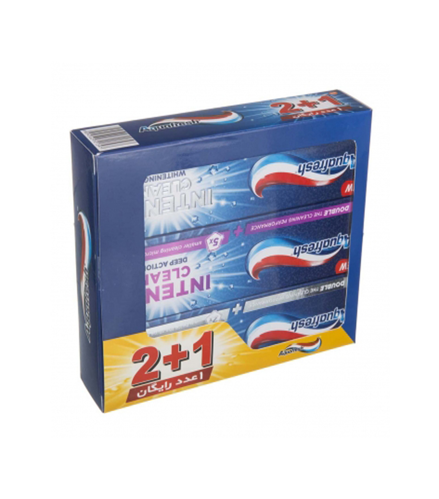 پک.jpg پک خمیردندان اینتنس کلین سفید کننده آکوافرش 3 عددی - Image 1