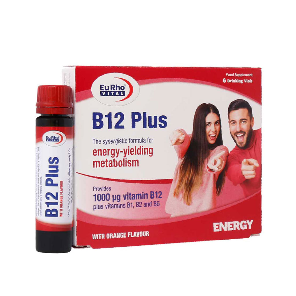 ویال-خوراکی-ویتامین-B12-پلاس-یوروویتال-6 ویال خوراکی ویتامین B12 پلاس یوروویتال 6 عددی - Image 1
