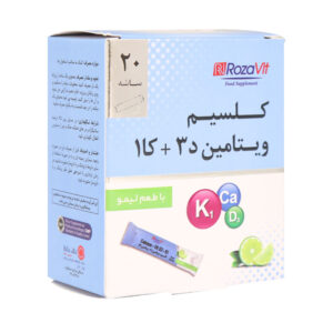 ساشه کلسیم و ویتامین D3 و K1 رزاویت 20 عددی